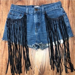 LF Furst of a Kind fringe shorts